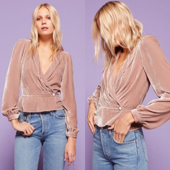 Reformation Tops - Reformation Anastasia Pink Velvet Top